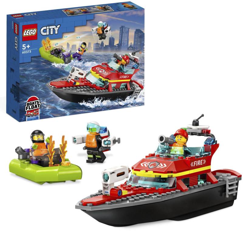 LEGO® Konstruktionsspielsteine »Feuerwehrboot (60373), LEGO® City«, (144 St.), Made in Europe von lego®