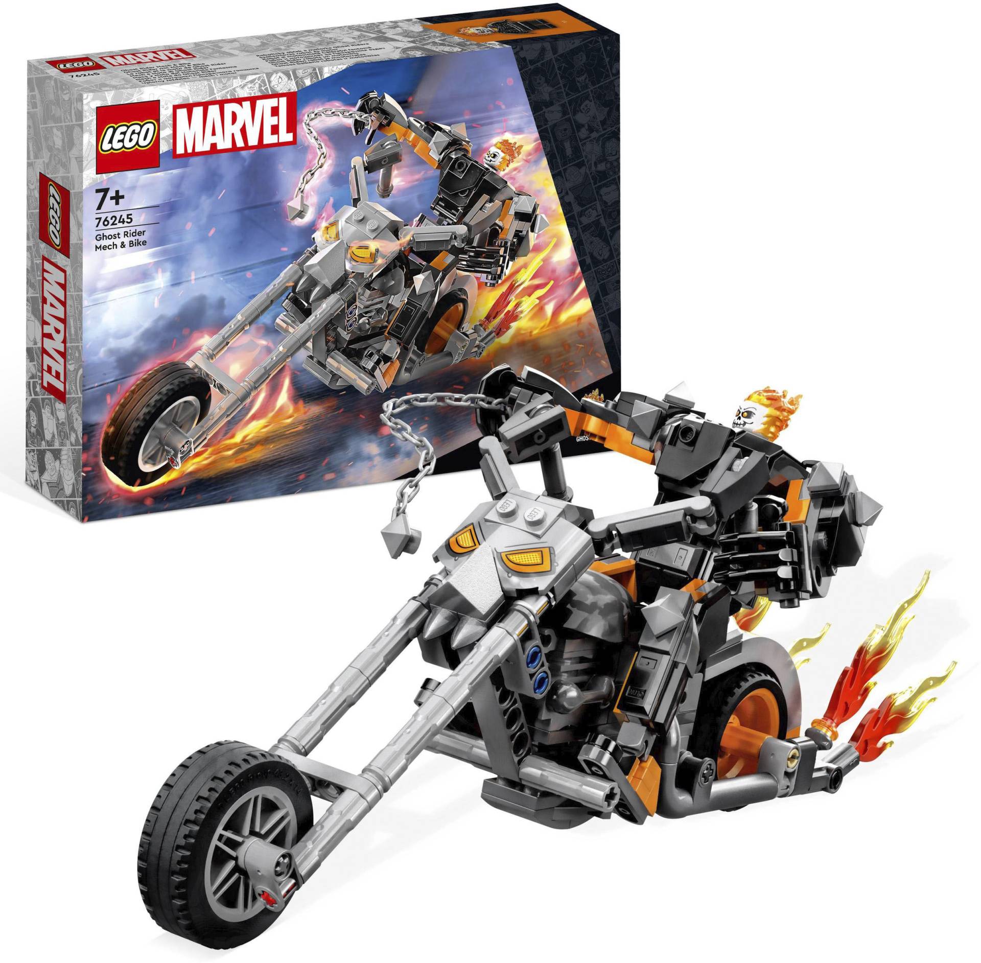 LEGO® Konstruktionsspielsteine »Ghost Rider mit Mech & Bike (76245), LEGO® Marvel«, (264 St.), Made in Europe von lego®