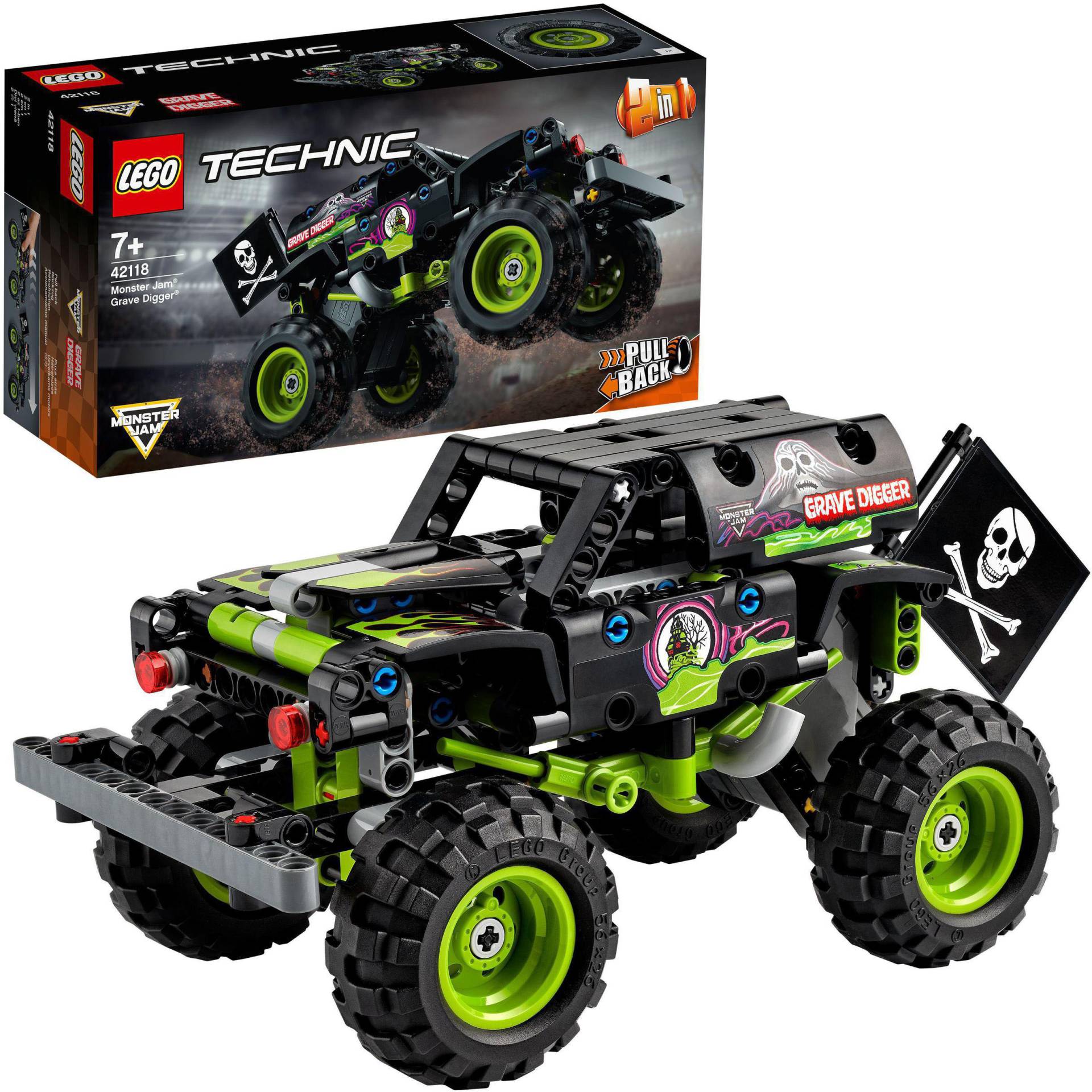 LEGO® Konstruktionsspielsteine »Monster Jam® Grave Digger® (42118), LEGO® Technic«, (212 St.), Made in Europe von lego®