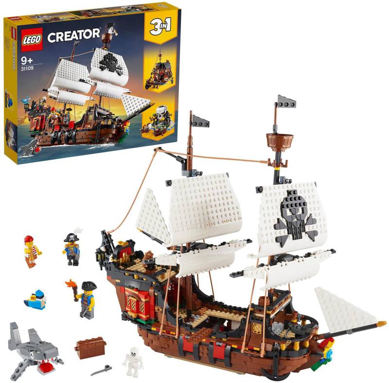 LEGO® Konstruktionsspielsteine »Piratenschiff (31109), LEGO® Creator 3in1«, (1264 St.), Made in Europe von lego®