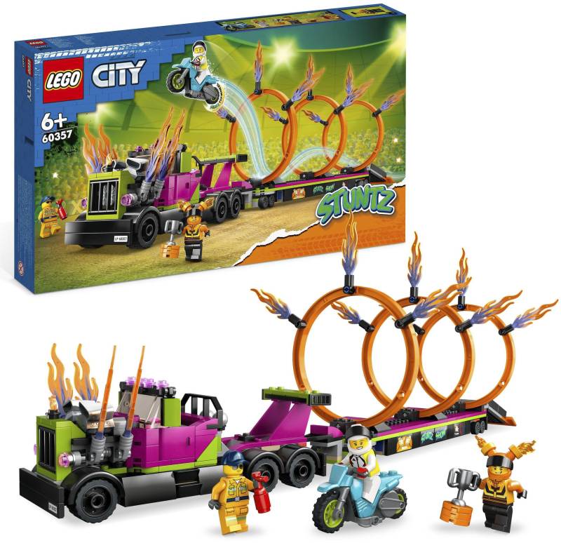 LEGO® Konstruktionsspielsteine »Stunttruck mit Feuerreifen-Challenge (60357), LEGO® City Stuntz«, (479 St.) von lego®