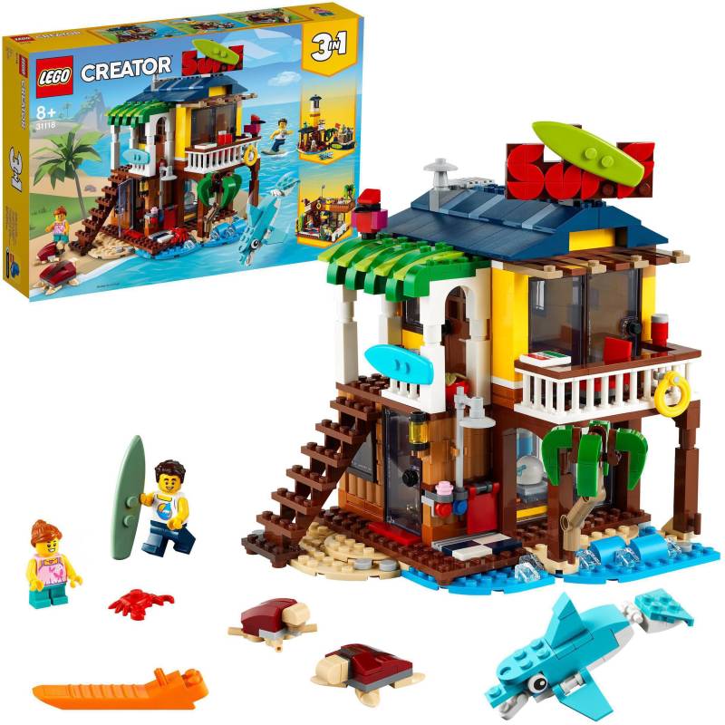 LEGO® Konstruktionsspielsteine »Surfer-Strandhaus (31118), LEGO® Creator 3in1«, (564 St.), Made in Europe von lego®