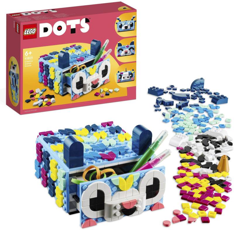 LEGO® Konstruktionsspielsteine »Tier-Kreativbox mit Schubfach (41805), LEGO® DOTS«, (643 St.), Made in Europe von lego®