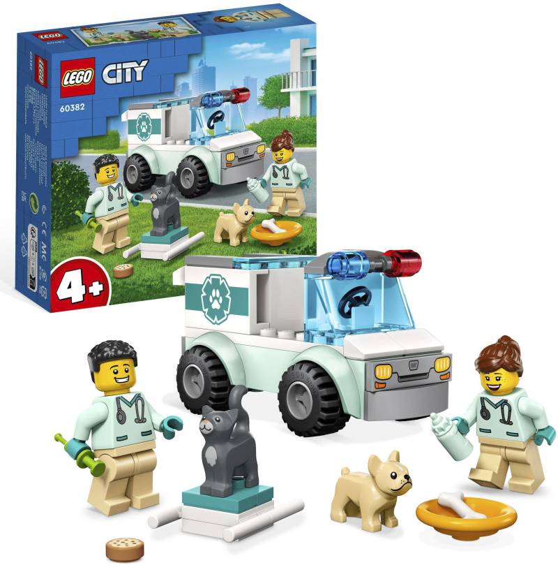 LEGO® Konstruktionsspielsteine »Tierrettungswagen (60382), LEGO® City«, (58 St.), Made in Europe von lego®