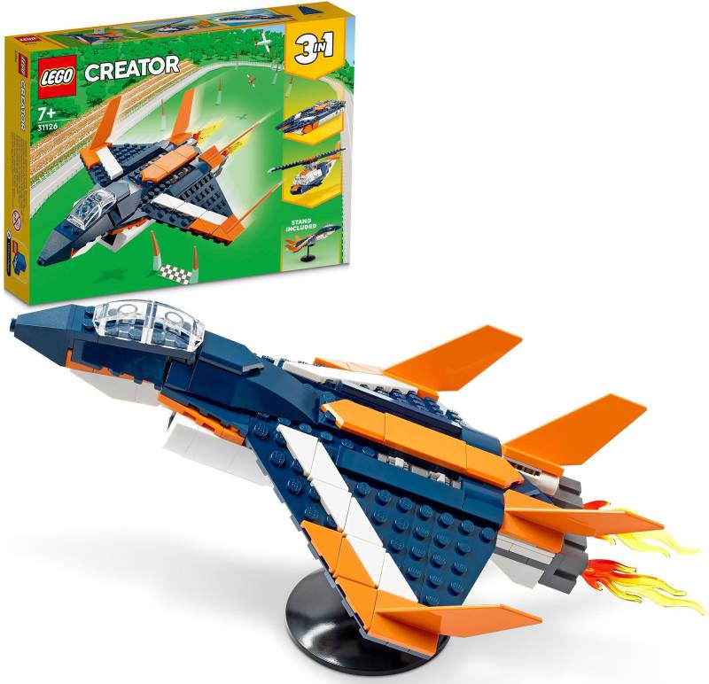 LEGO® Konstruktionsspielsteine »Überschalljet (31126), LEGO® Creator 3in1«, (215 St.), Made in Europe von lego®