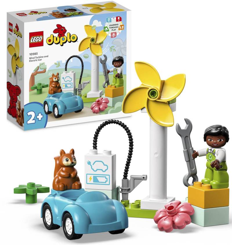 LEGO® Konstruktionsspielsteine »Windrad und Elektroauto (10985), LEGO® DUPLO Town«, (16 St.), Made in Europe von lego®