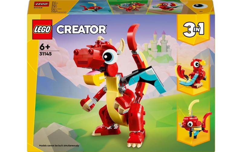 LEGO® Spielbausteine »Creator Roter Drache 31145«, (149 St.) von lego®