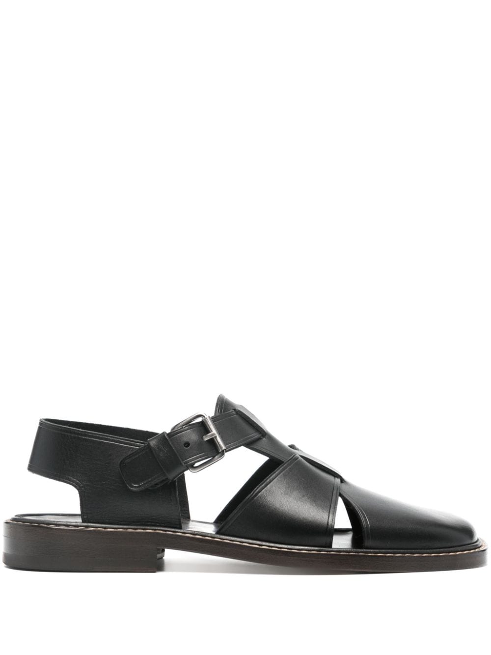 LEMAIRE Fisherman leather sandals - Black von LEMAIRE