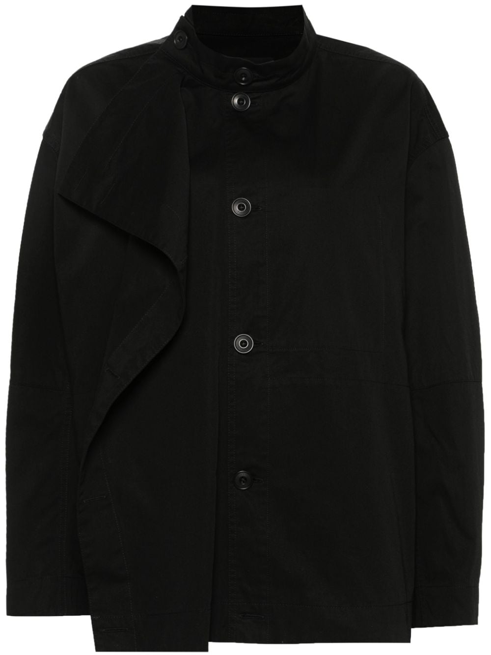 LEMAIRE asymmetric cotton jacket - Black von LEMAIRE