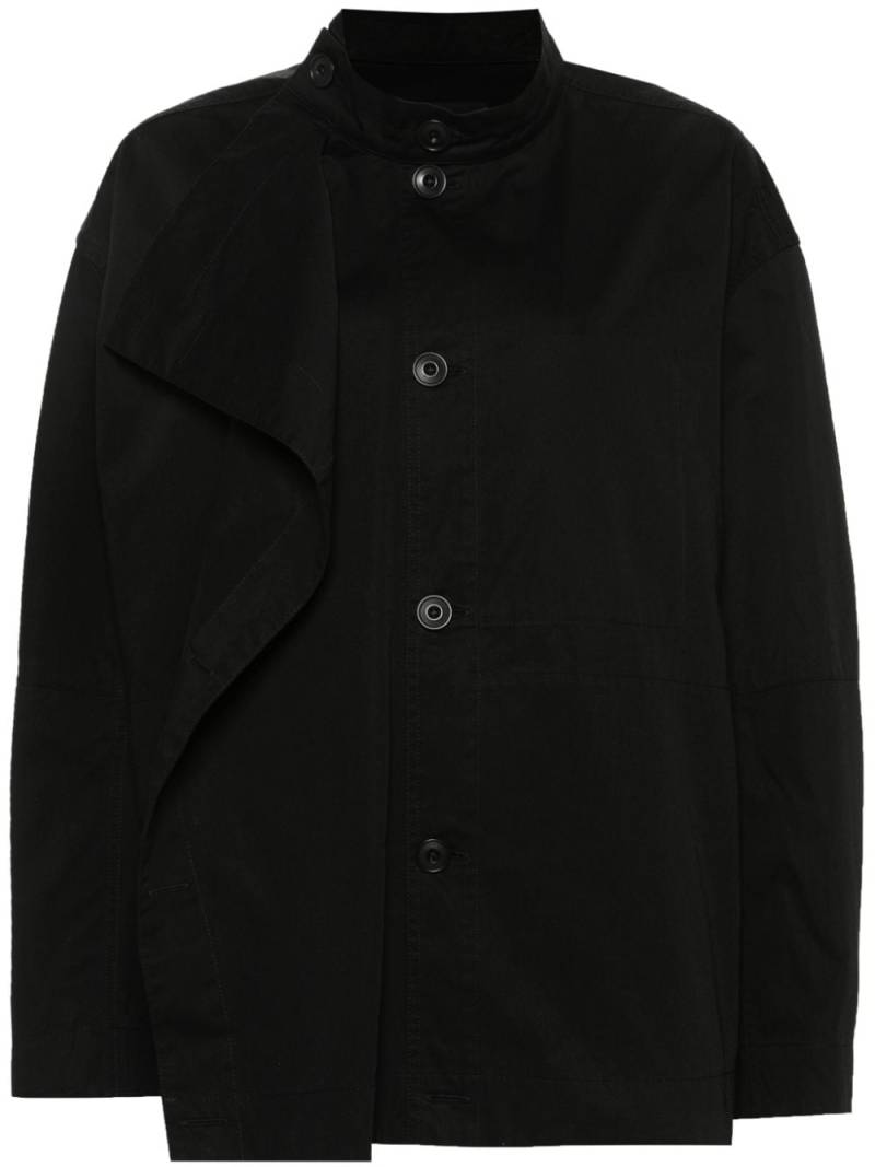 LEMAIRE asymmetric cotton jacket - Black von LEMAIRE