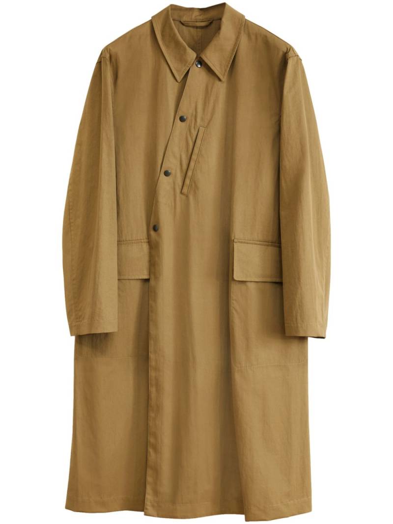 LEMAIRE asymmetric trench coat - Green von LEMAIRE