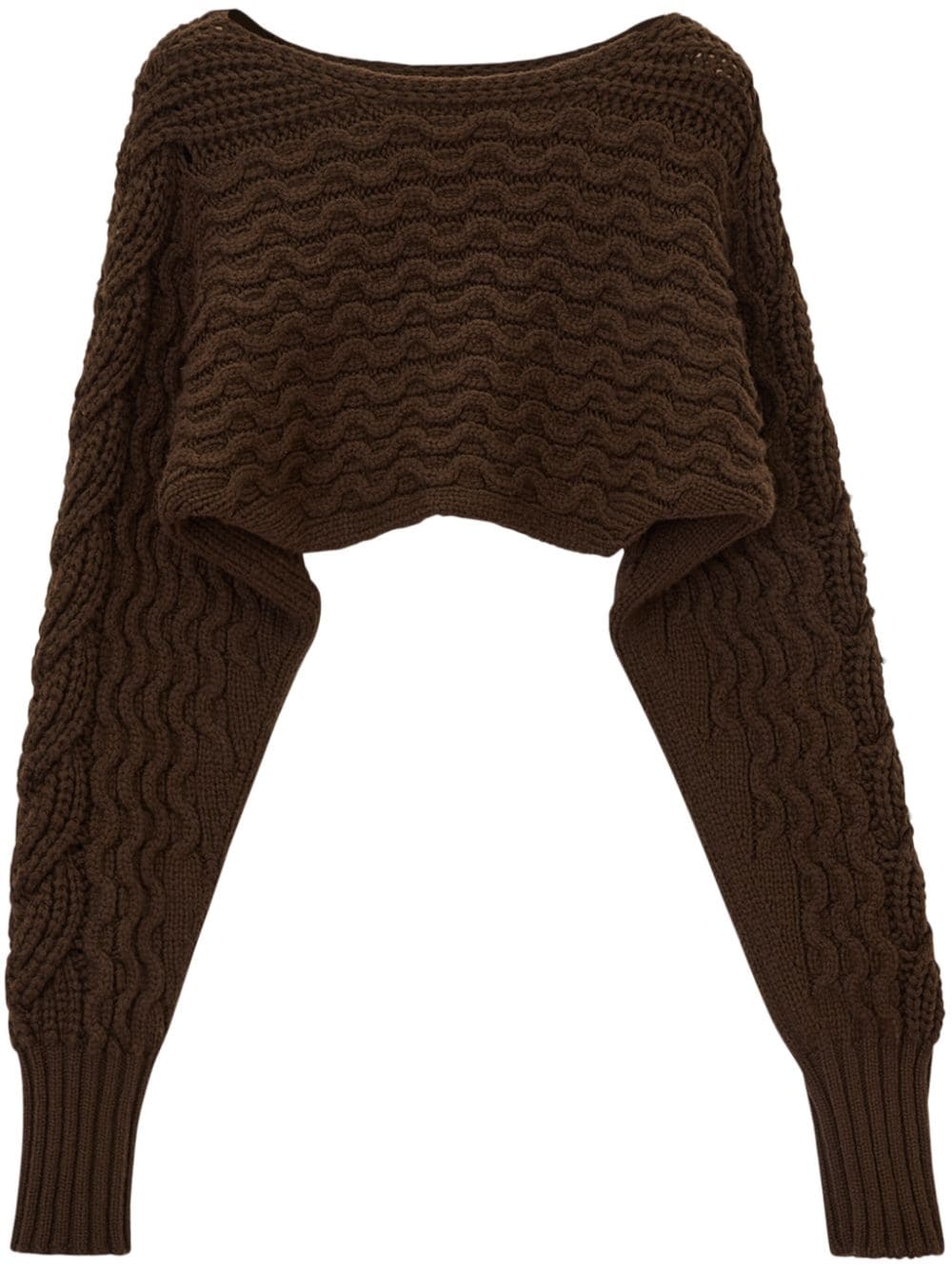 LEMAIRE cable-knit sleeved scarf - Brown von LEMAIRE