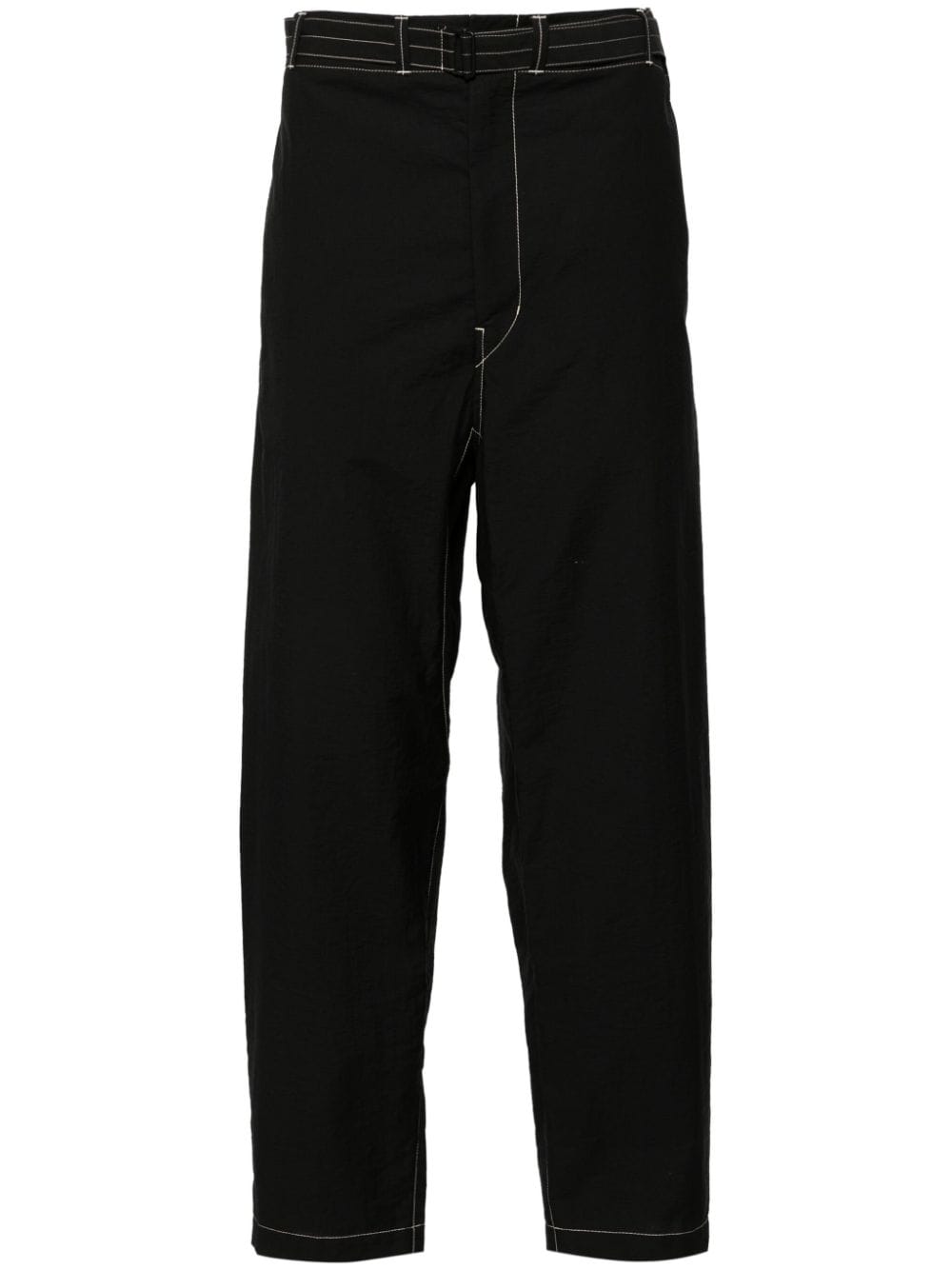 LEMAIRE contrast-stitching belted trousers - Black von LEMAIRE