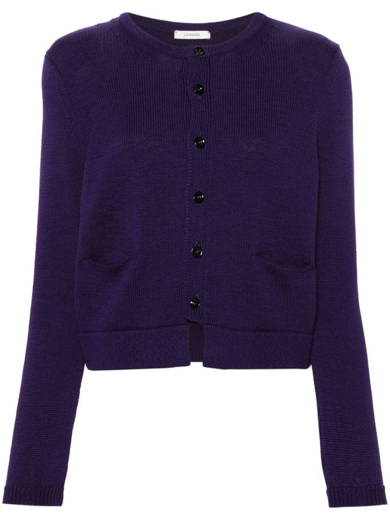 LEMAIRE crew-neck cotton cardigan - Purple von LEMAIRE