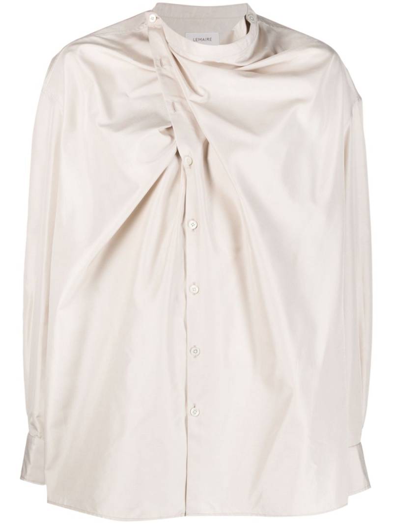 LEMAIRE draped silk shirt - Neutrals von LEMAIRE