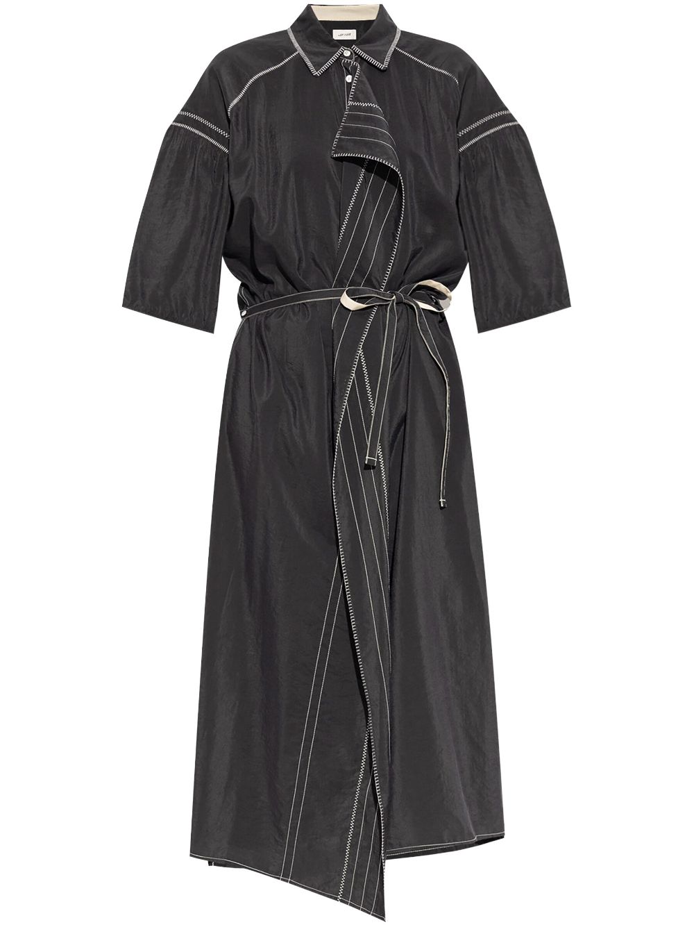 LEMAIRE embroidered asymmetrical shirt dress - Black von LEMAIRE