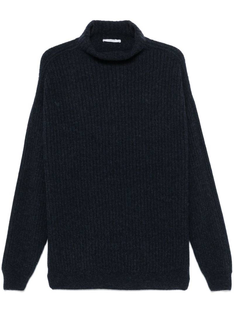 LEMAIRE felted high neck sweater - Blue von LEMAIRE