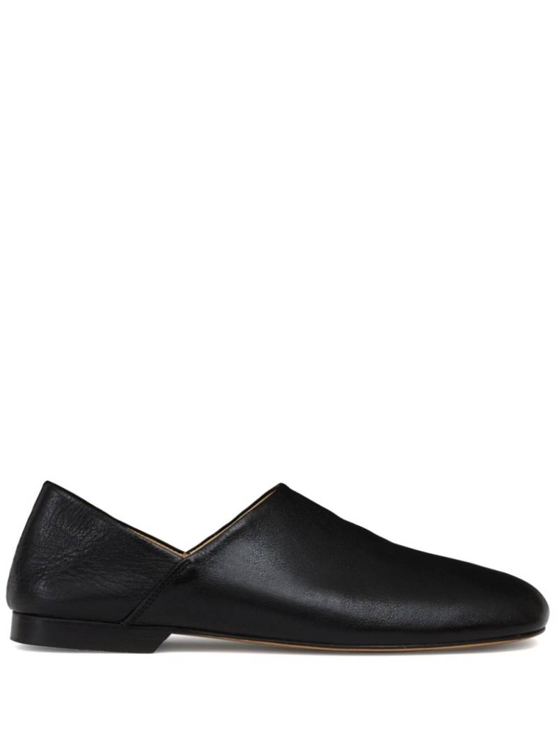 LEMAIRE folding-heel leather slippers - Black von LEMAIRE