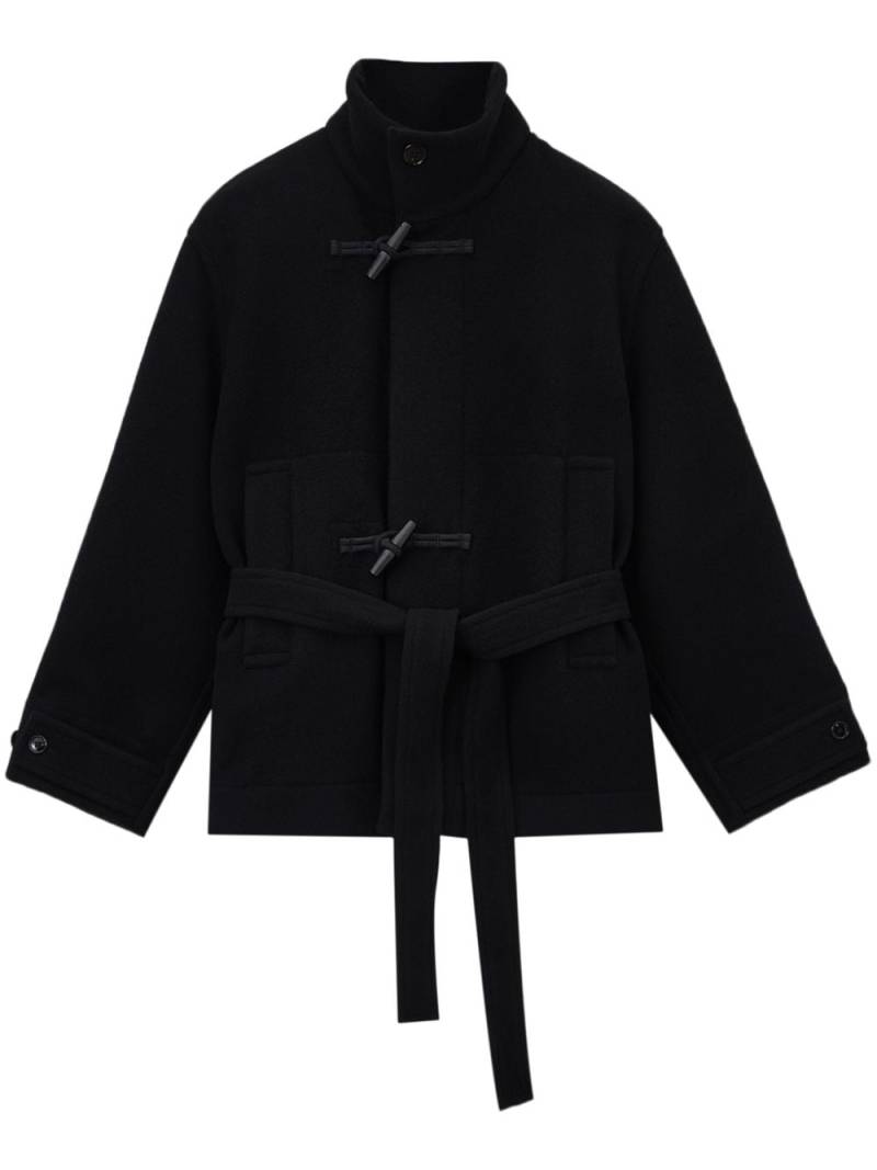 LEMAIRE funnel neck duffle coat - Black von LEMAIRE