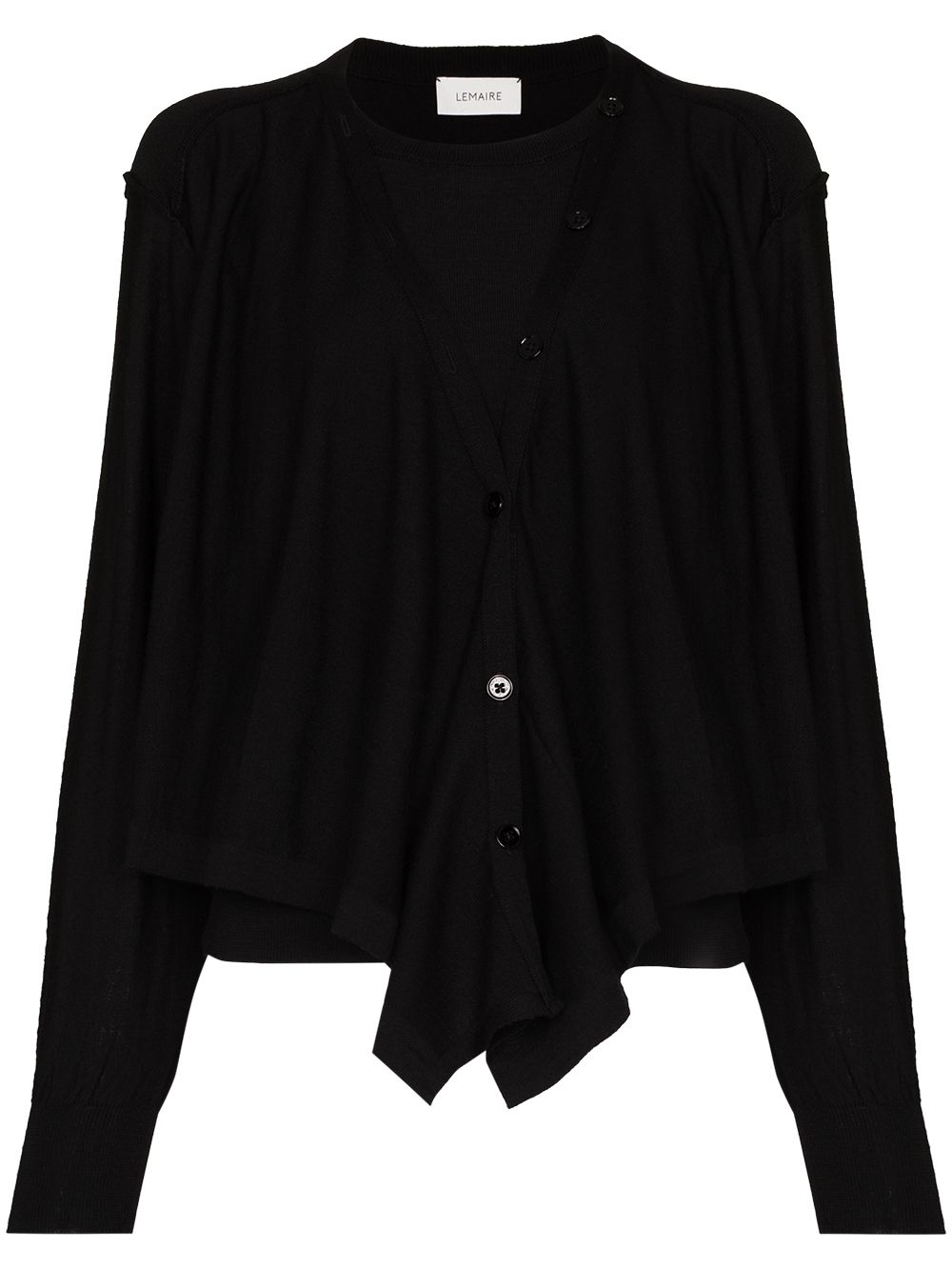 LEMAIRE layered fine-knit cardigan - Black von LEMAIRE