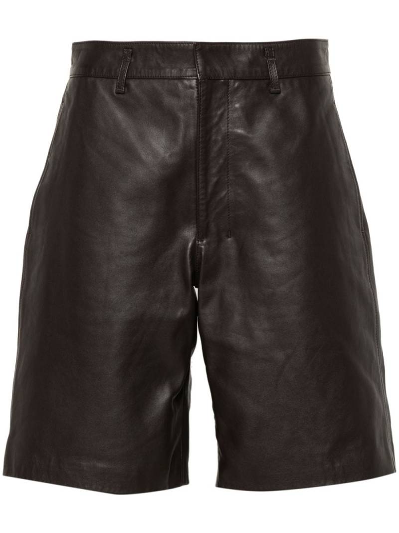 LEMAIRE leather knee shorts - Brown von LEMAIRE