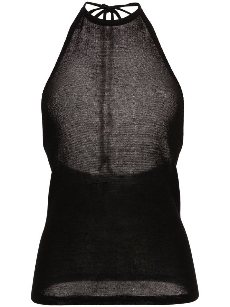 LEMAIRE open-back knitted halterneck top - Black von LEMAIRE