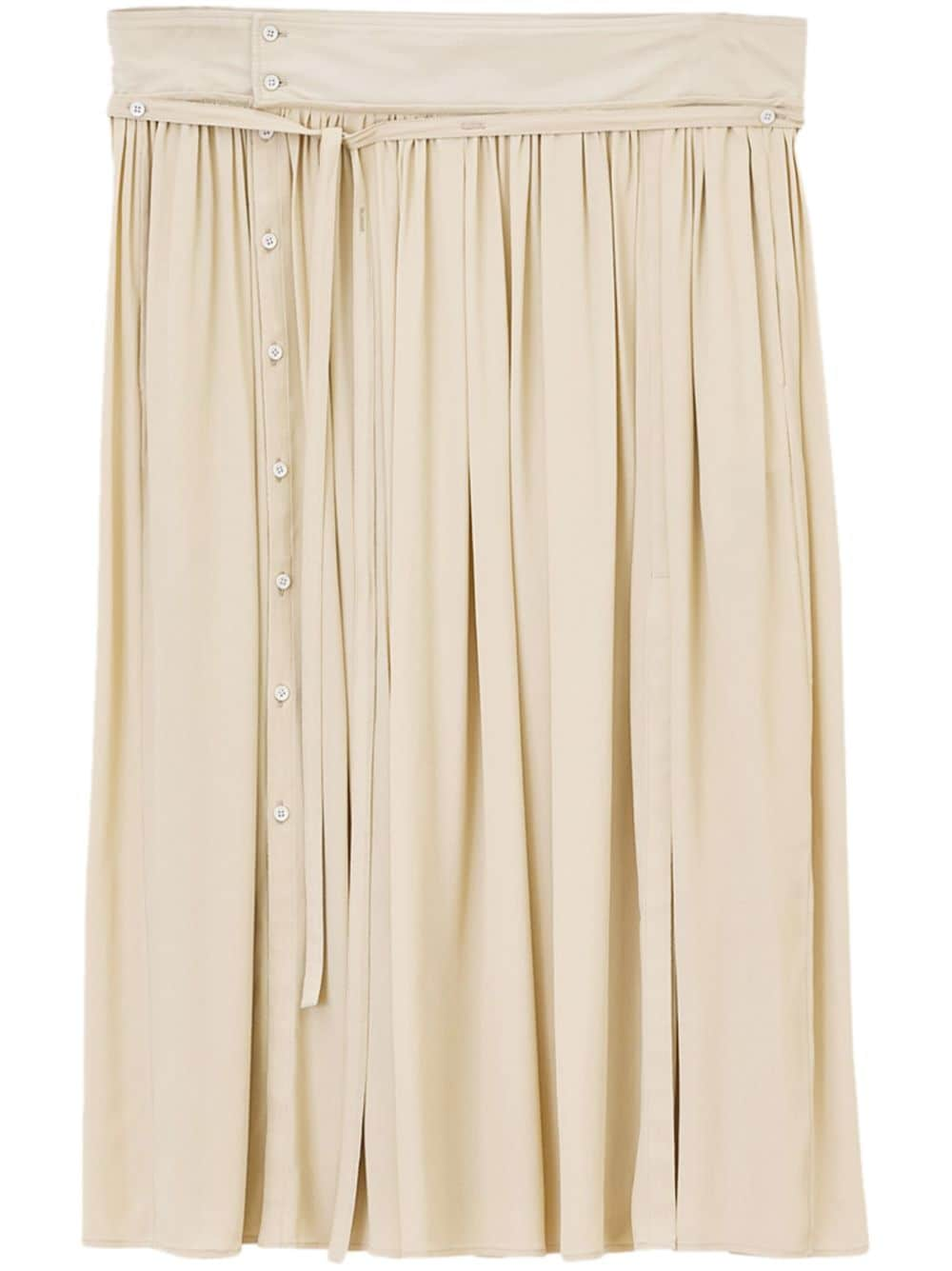 LEMAIRE pleated cotton skirt - Neutrals von LEMAIRE