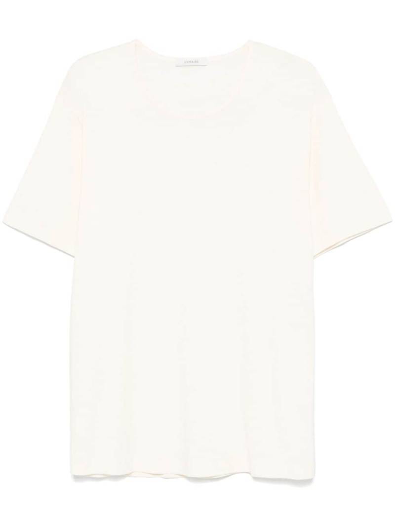 LEMAIRE ribbed U-neck T-shirt - Neutrals von LEMAIRE