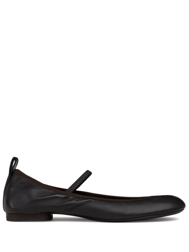 LEMAIRE square-toe leather ballerina shoes - Brown von LEMAIRE