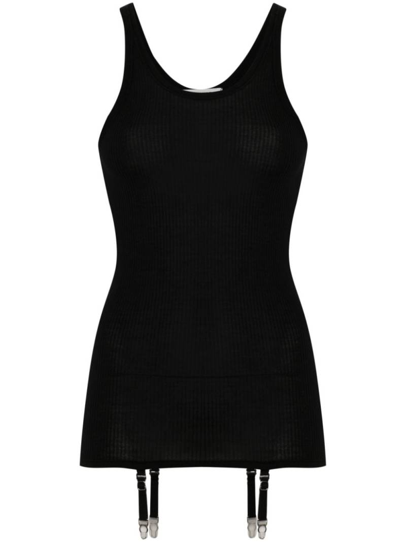 LEMAIRE suspenders-detail seamless tank top - Black von LEMAIRE