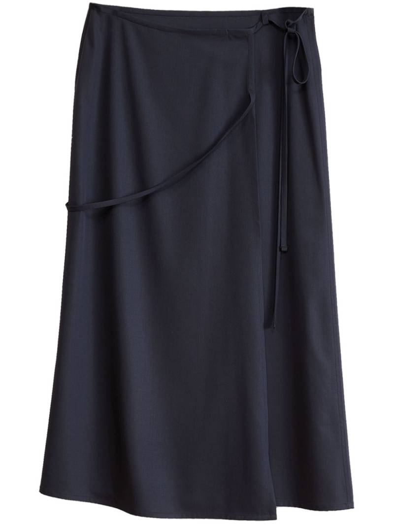 LEMAIRE tie-fastening wrap maxi skirt - Black von LEMAIRE