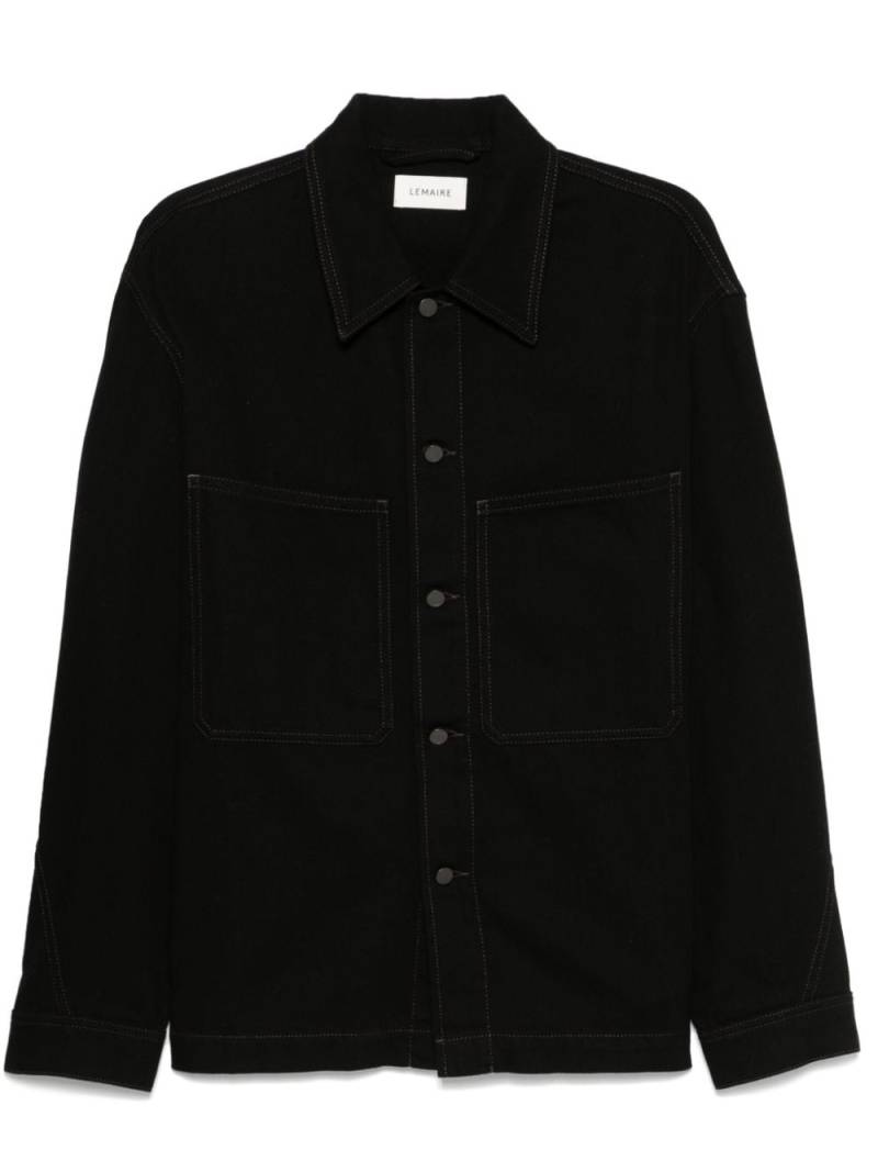 LEMAIRE twisted sleeve overshirt - Black von LEMAIRE