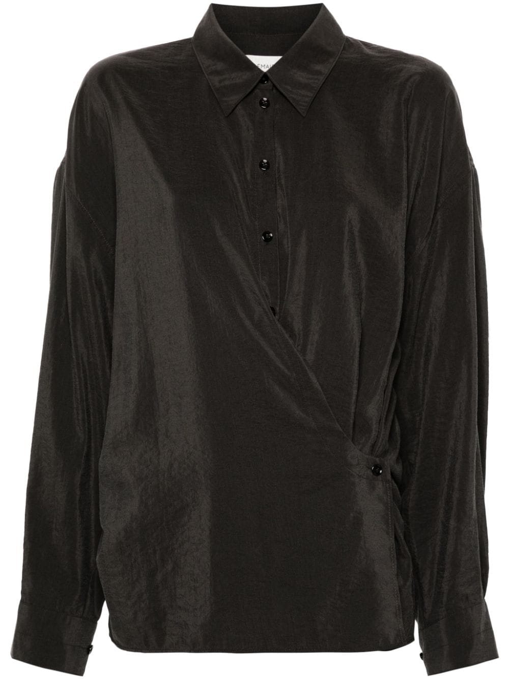 LEMAIRE twisted straight-collar shirt - Black von LEMAIRE