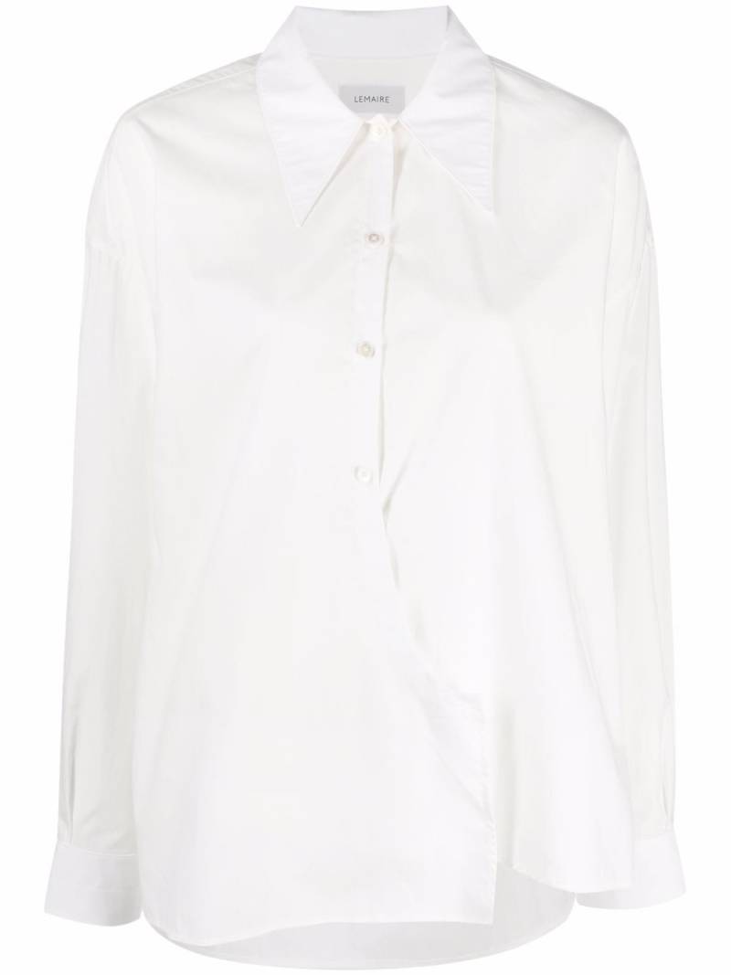 LEMAIRE wrap-front long-sleeve shirt - White von LEMAIRE