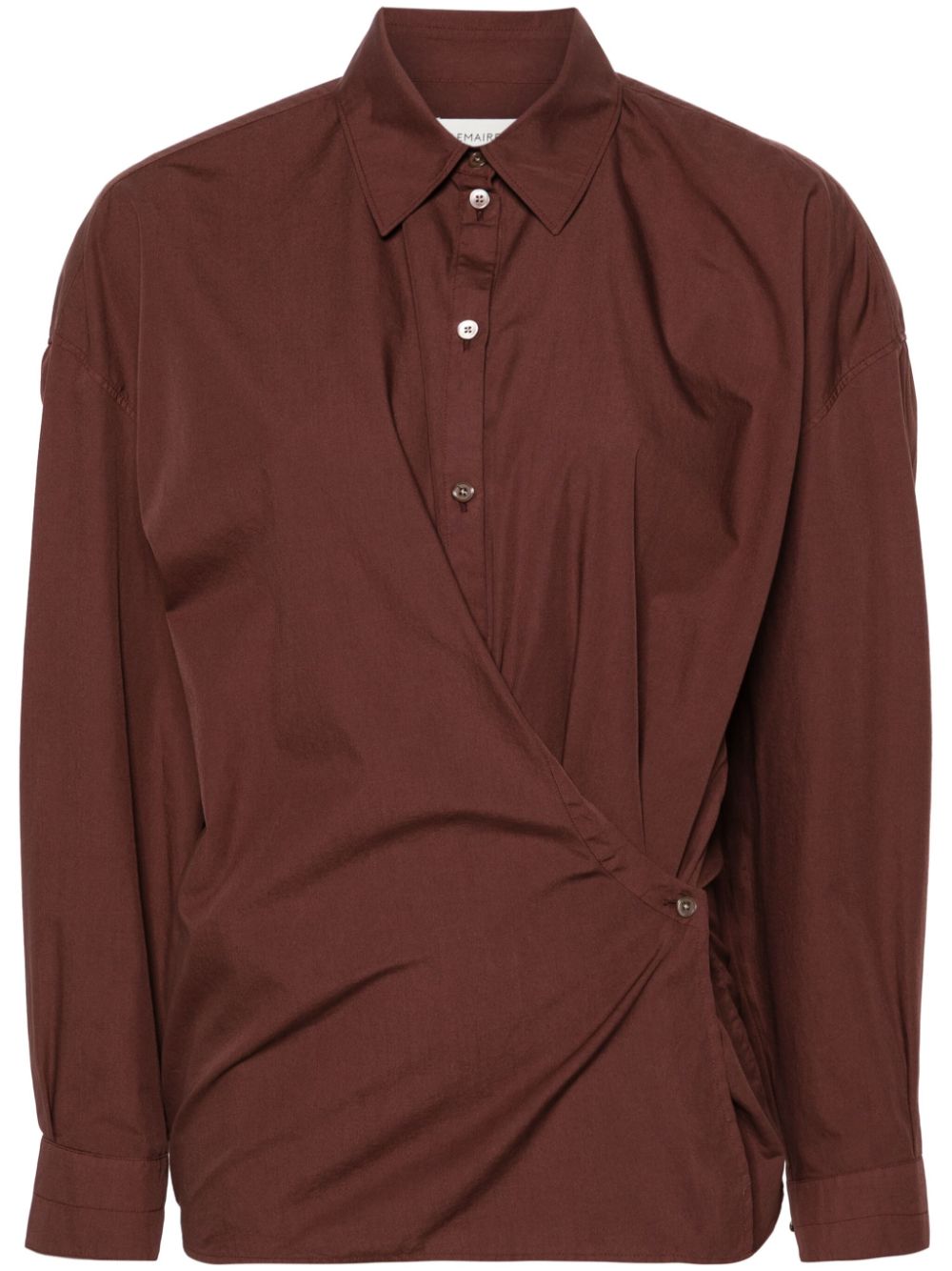 LEMAIRE wrap poplin shirt - Brown von LEMAIRE