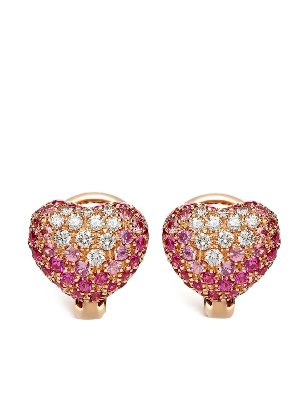 LEO PIZZO 18kt rose gold diamond pink shaded sapphire Amore earrings von LEO PIZZO