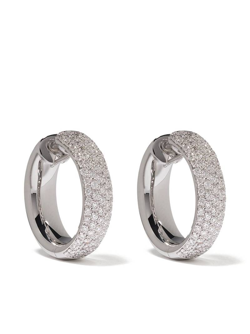 LEO PIZZO 18kt white gold Diamante diamond hoop earrings - Silver von LEO PIZZO