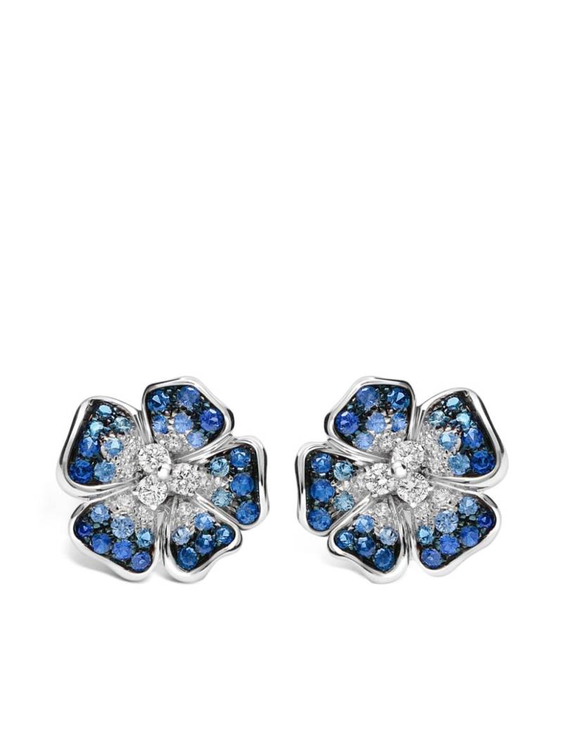 LEO PIZZO 18kt white gold Flora diamond and sapphire earrings - Silver von LEO PIZZO