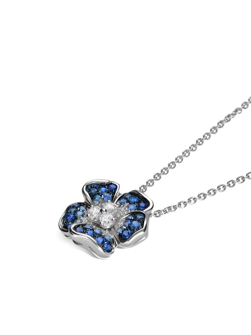 LEO PIZZO 18kt white gold Flora diamond and sapphire necklace - Silver von LEO PIZZO