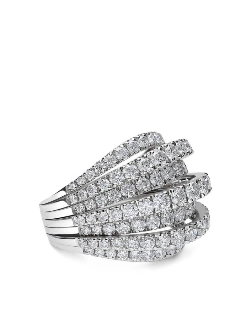 LEO PIZZO 18kt white gold diamond Waves ring - Silver von LEO PIZZO