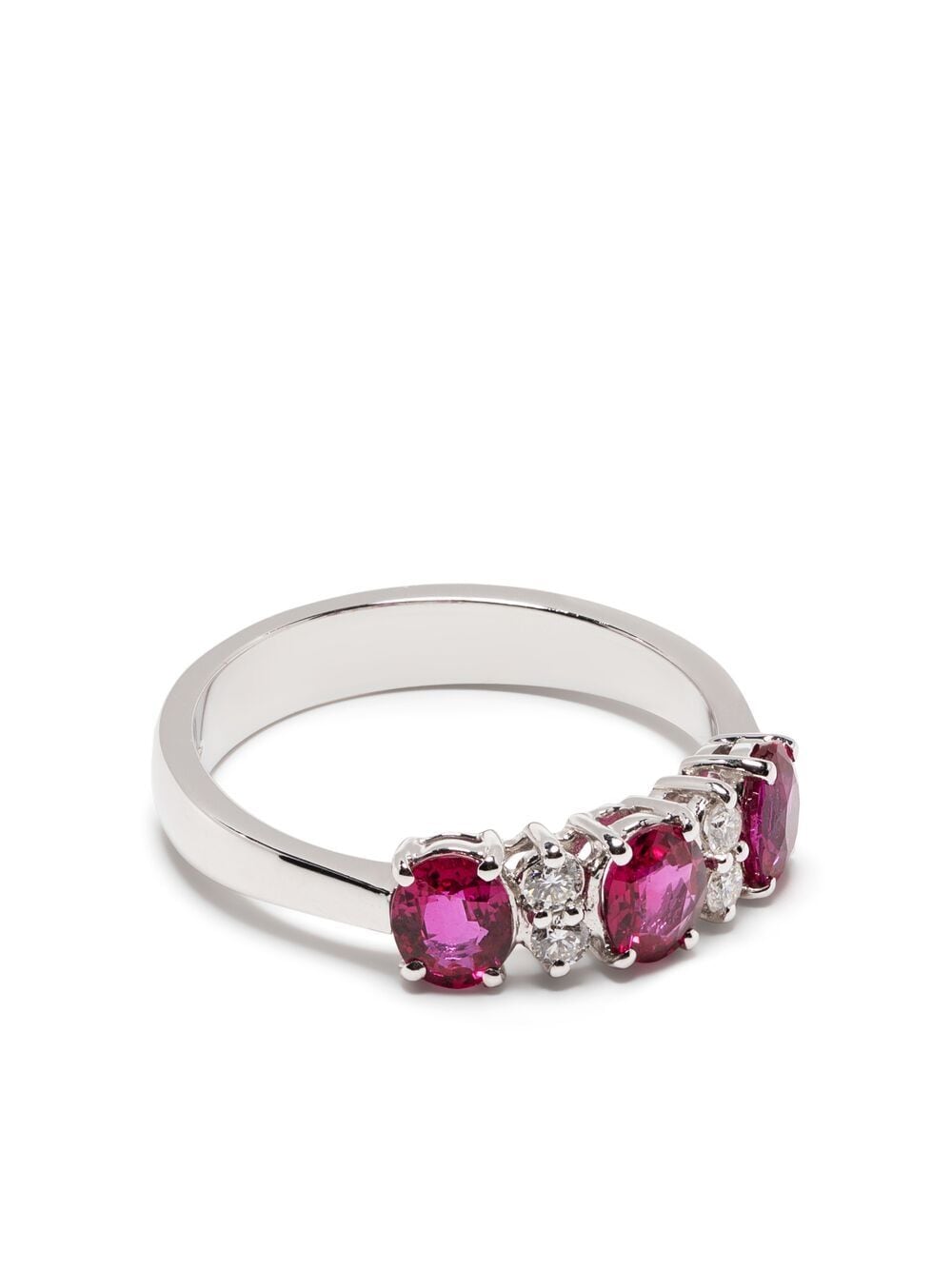 LEO PIZZO 18kt white gold diamond ruby Eternity band ring - Silver von LEO PIZZO