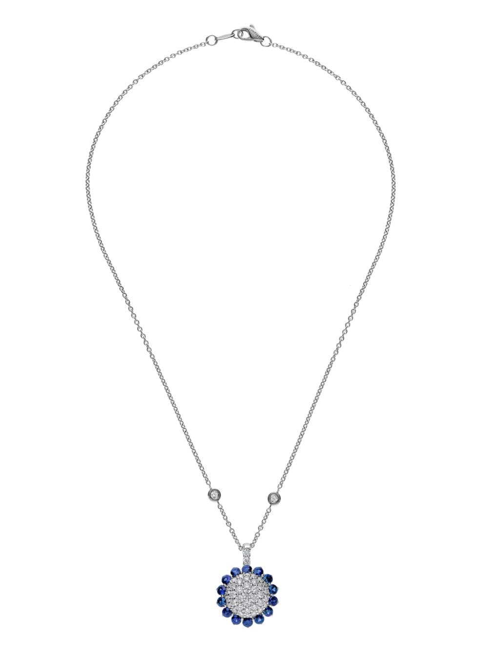 LEO PIZZO 18kt white gold diamond sapphire Aurora necklace - Silver von LEO PIZZO