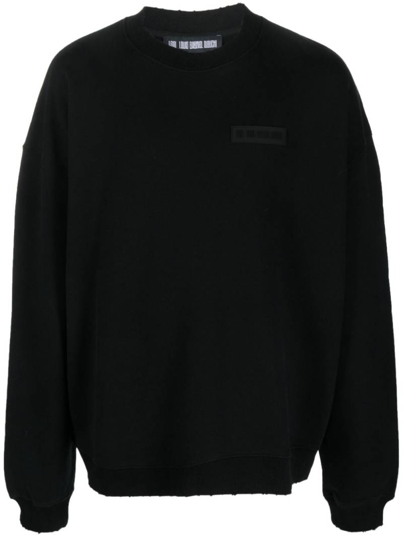 LGN LOUIS GABRIEL NOUCHI logo-patch crew-neck sweatshirt - Black von LGN LOUIS GABRIEL NOUCHI