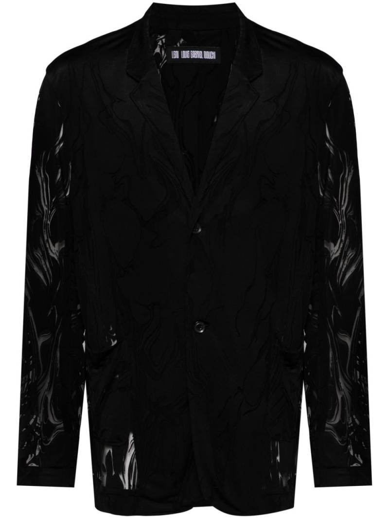 LGN LOUIS GABRIEL NOUCHI marble-devoré single-breasted blazer - Black von LGN LOUIS GABRIEL NOUCHI