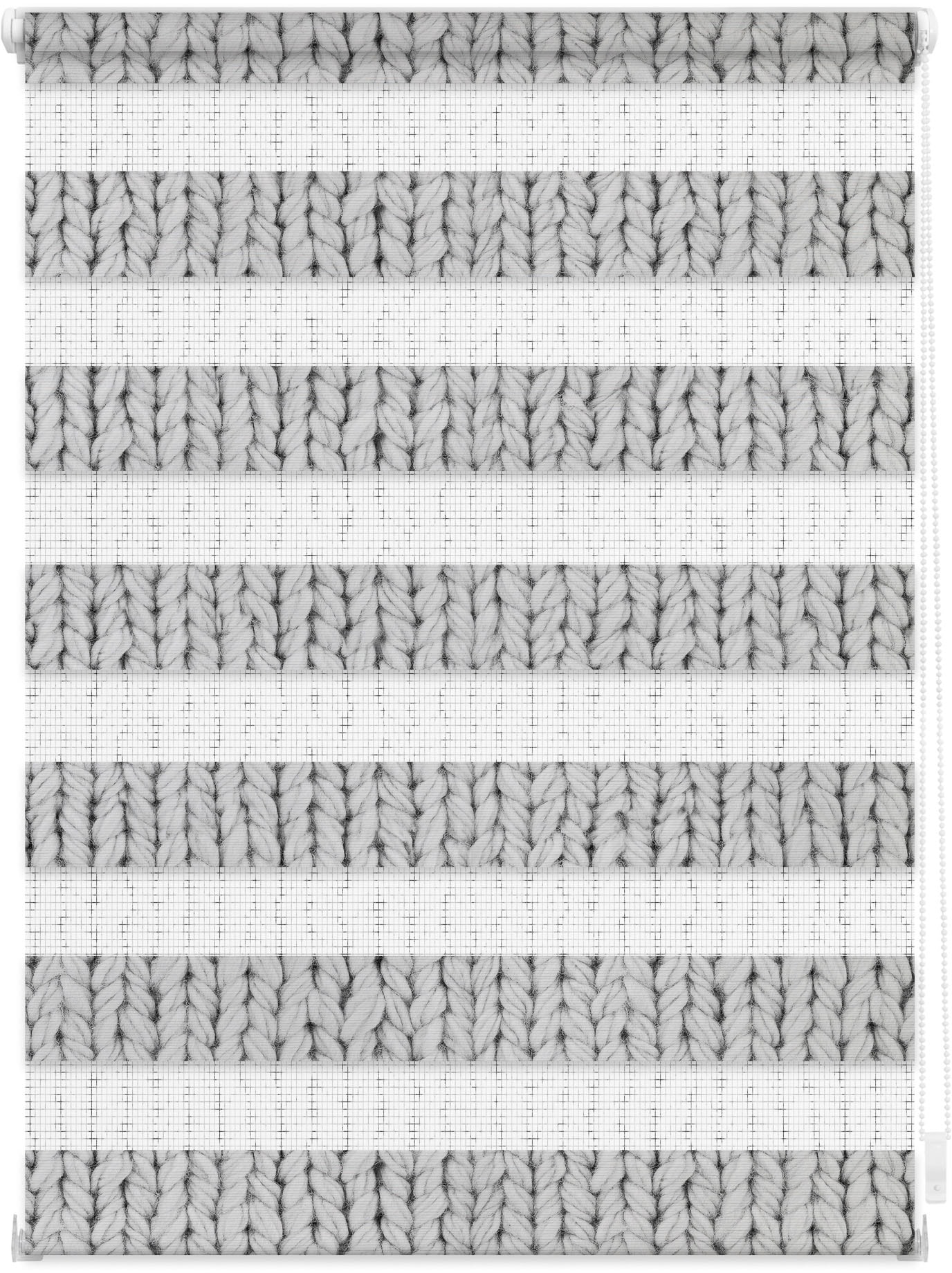LICHTBLICK ORIGINAL Doppelrollo »Duo Rollo Motiv Strickmuster«, Lichtschutz, ohne Bohren, freihängend, bedruckt von LICHTBLICK ORIGINAL