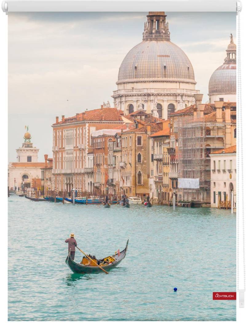 LICHTBLICK ORIGINAL Seitenzugrollo »Rollo Klemmfix, ohne Bohren, Verdunkelung, Venedig Canal Grande - Blau«, verdunkelnd, Verdunkelung-energiesparend, freihängend von LICHTBLICK ORIGINAL