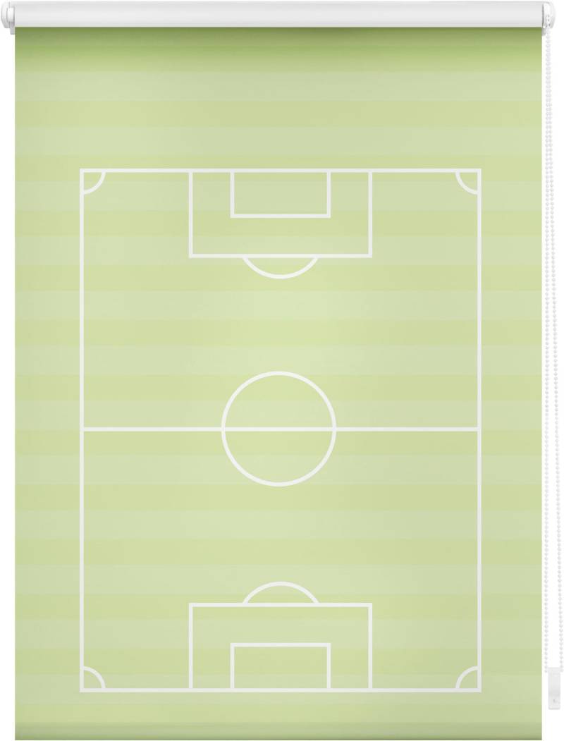 LICHTBLICK ORIGINAL Seitenzugrollo »Rollo Klemmfix, ohne Bohren, blickdicht, Fussball - Grün«, blickdicht, Sichtschutz-Blendschutz, freihängend von LICHTBLICK ORIGINAL