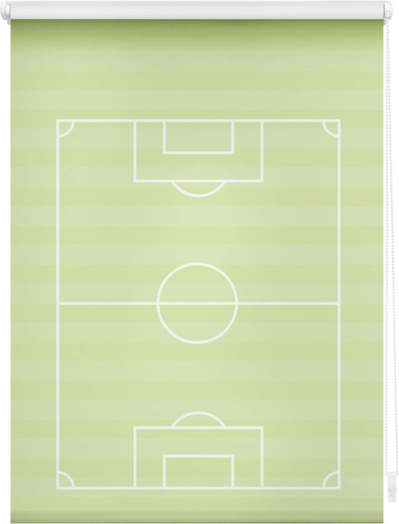 LICHTBLICK ORIGINAL Seitenzugrollo »Rollo Klemmfix, ohne Bohren, blickdicht, Fussball - Grün«, blickdicht, Sichtschutz-Blendschutz, freihängend von LICHTBLICK ORIGINAL