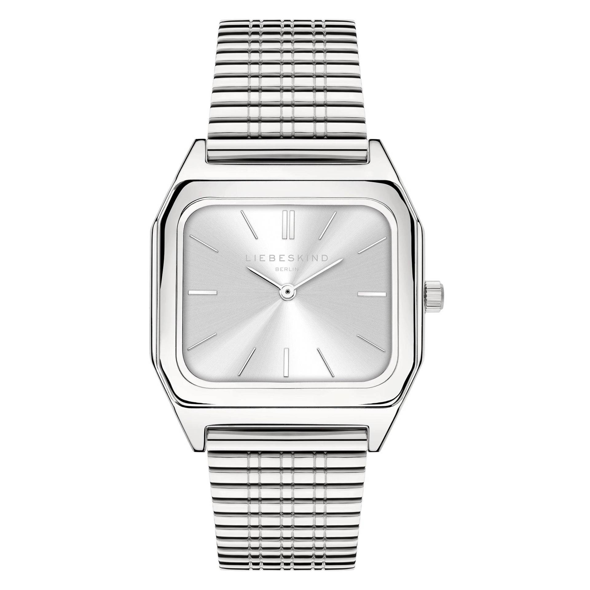 Retro Armbanduhr Damen Silber 34mm von LIEBESKIND