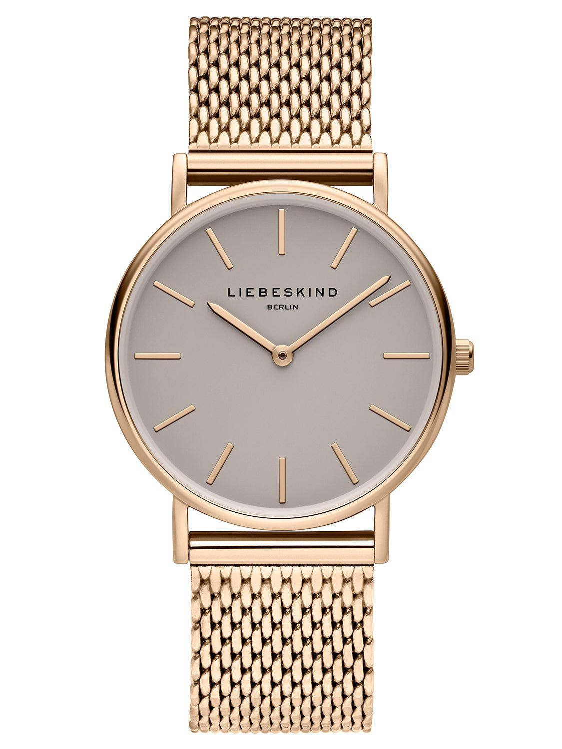 Soft Grey Armbanduhr Damen Roségold 34mm von LIEBESKIND